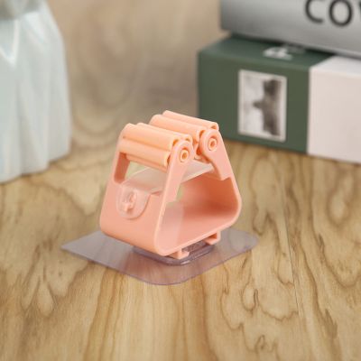 Self Adhesive No Drilling Broom Gripper, Mop Rack, Wall Mount Broom Hanger, Mini Mop Holder Dustpan Stand for Home Bathroom, Kitchen, Garage (Color : Pink, Size : 6 Pieces)