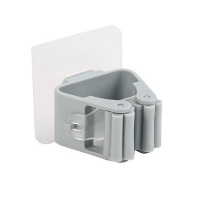 Self Adhesive No Drilling Broom Gripper, Mop Rack, Wall Mount Broom Hanger, Mini Mop Holder Dustpan Stand for Home Bathroom, Kitchen, Garage (Color : Gray, Size : 3 Pieces)