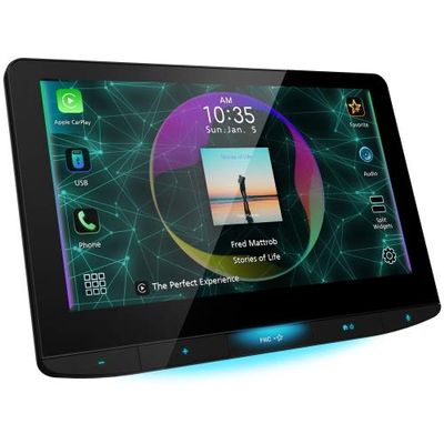 JVC KW-Z1000W 10.1" Floating Touchscreen HD Display with Built in Bluetooth Carplay and Android Auto (Renewed)