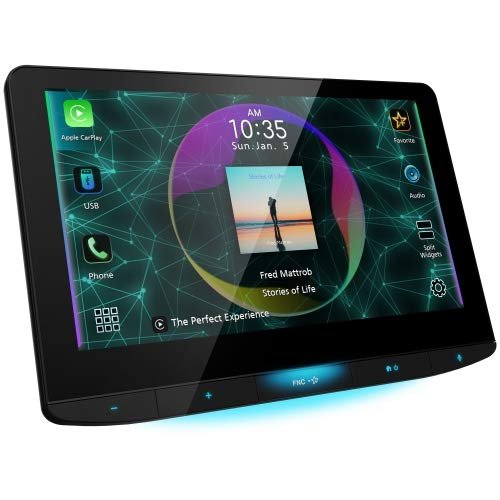 JVC KW-Z1000W 10.1" Floating Touchscreen HD Display with Built in Bluetooth Carplay and Android Auto (Renewed)