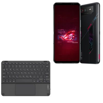 BoxWave Keyboard Compatible with ASUS ROG Phone 6 - SlimKeys Bluetooth Keyboard with Trackpad, Portable Slim TouchPad - Jet Black