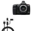 BoxWave Cable Compatible with Blackmagic Pocket Cinema Camera 6K G2 - AllCharge 3-in-1 Cable - Jet Black view 1
