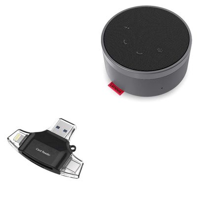 BoxWave Smart Gadget Compatible with Lenovo Go Wired Speakerphone - AllReader SD Card Reader, microSD Card Reader SD Compact USB - Jet Black