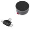 BoxWave Smart Gadget Compatible with Lenovo Go Wired Speakerphone - AllReader SD Card Reader, microSD Card Reader SD Compact USB - Jet Black view 1