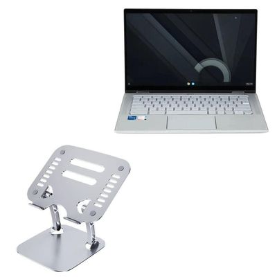 BoxWave Stand and Mount Compatible with Acer Chromebook Spin 514 (CP514-2H) - Executive VersaView Laptop Stand, Ergonomic Adjustable Viewing Angle Metallic Riser - Metallic Silver