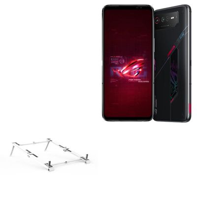 BoxWave Stand and Mount Compatible with ASUS ROG Phone 6 - Pocket Aluminum Stand 3-in-1, Portable Multi Angle Viewing Riser - Metallic Silver