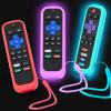 3Pack Case for Roku Remote, Cover for Hisense/TCL Roku TV Steaming Stick/Express Universal Replacement Controller Silicone Sleeve Skin Glow in The Dark Blue Red Purple view 1