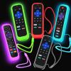 5Pack Case for Roku Remote, Cover for Hisense/TCL Roku TV Steaming Stick/Express Universal Replacement Controller Silicone Sleeve Skin Glow in The Dark Green Sky Purple Red view 1