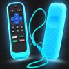 5Pack Case for Roku Remote, Cover for Hisense/TCL Roku TV Steaming Stick/Express Universal Replacement Controller Silicone Sleeve Skin Glow in The Dark Green Sky Purple Red view 3