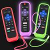 3Pack Case for Roku Remote, Cover for Hisense/TCL Roku TV Steaming Stick/Express Universal Replacement Controller Silicone Sleeve Skin Glow in The Dark Green Red Purple view 1