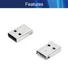 Juvielich 20PCS PCB USB Connector USB-AM 2.0 Male Jack 4 Pin 90 Degrees Sinking Plate USB Adapter view 3