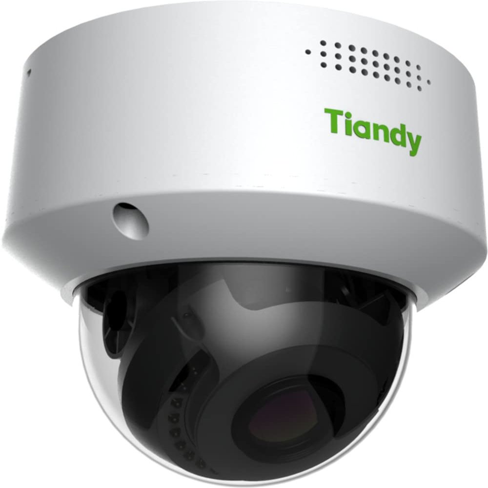 Tiandy TC-C38MS Spec: I5/A/E/Y/M/H/2.7-13.5mm/V4.0 Pro Series 8MP Motorized IR Dome Camera, Full Metal Housing, Up to 3840x2160 at 30 fps, Smart IR, Built-in Mic, 120dB WDR, Micro SD Card Slot