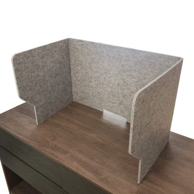 WORDFUN Freestanding Desktop Divider Privacy Panel, Folding Portable Desk Divider with Back Panel Hide Cords, Hush Panel for Noise Reduction Privacy Protection, Folding Portable