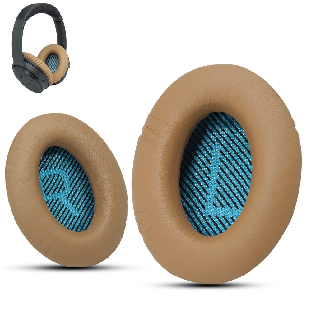 Premium Ear Pad Replacement for Bose Headphones Earpads, Compatible with Bose QuietComfort 35 ii /QC35 /QC25 /QC2 /QC15 /Ae2 /Ae2i /Ae2w /SoundTrue & SoundLink, by Krone Kalpasmos Beige