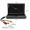 5 inch Foldable TFT LCD Backup Camera Monitor only Rear View Reverse Display Screen, V1/V2 Two Video Input, 12V/24V Vehicle Backup Camera Display for Car Backup Van Truck view 2