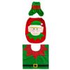3pcs Christmas Toilet Cover and Rug Set Funny Elf Decorations Bathroom Set Includes Toilet Cover, Rugs, Tank Cover for Home Hotel Holiday Party Supplies view 1