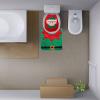 3pcs Christmas Toilet Cover and Rug Set Funny Elf Decorations Bathroom Set Includes Toilet Cover, Rugs, Tank Cover for Home Hotel Holiday Party Supplies view 4