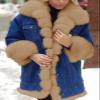 HINDOLA Womens Winter Denim Coats Faux Fur Thicken Lined Hood Overcoat Warm Sherpa Fur Jacket Snow Parka Jacket view 2