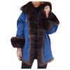 HINDOLA Womens Winter Denim Coats Faux Fur Thicken Lined Hood Overcoat Warm Sherpa Fur Jacket Snow Parka Jacket view 1