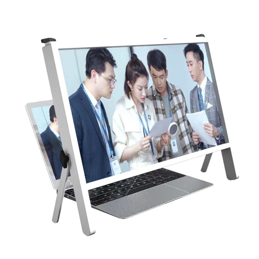 3D Laptop Screen Magnifier Protector Holder,21 inch Anti Blue Light Laptop Screen Protector Holder,Computer Screen Enlarger for Laptop,Ultra-Clear Blu-ray 3X Magnifying Lens (Color : White)