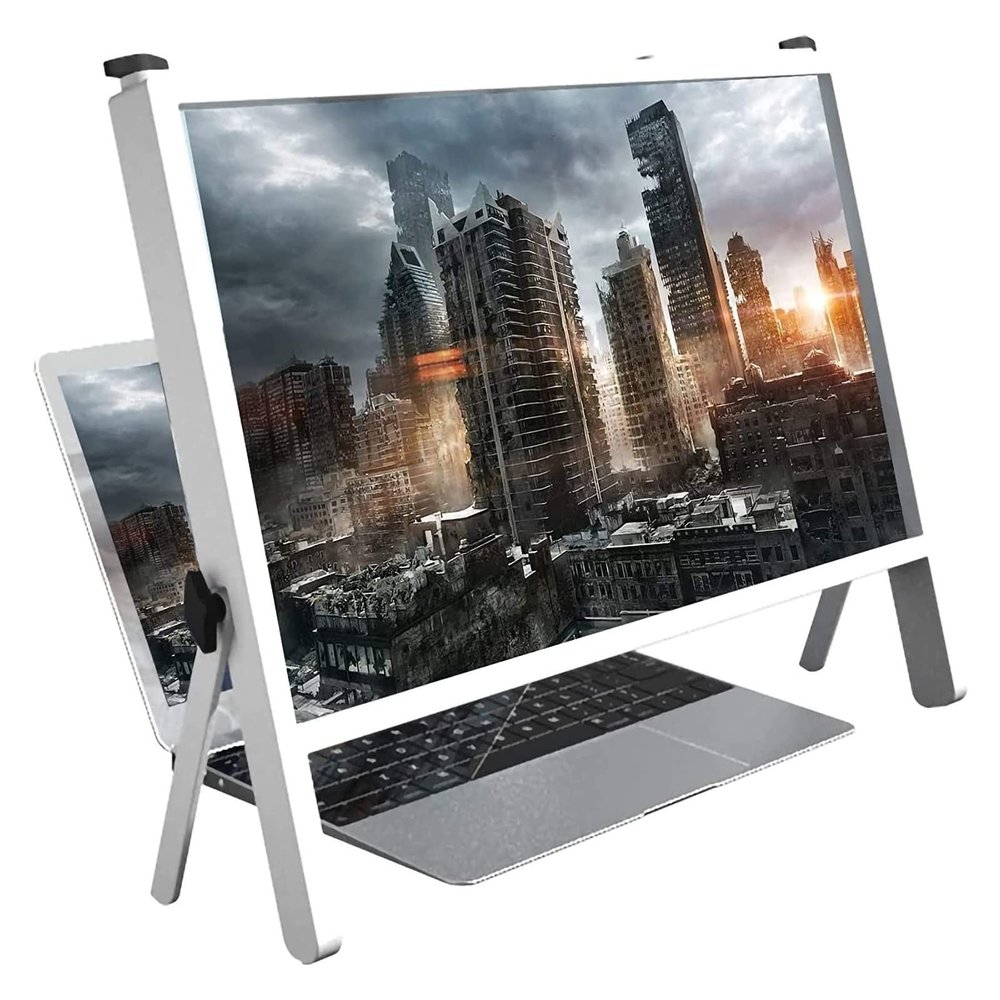 21" Screen Magnifier-Laptop/Phone/Tablet/Computer Screen Enlarger,3D Laptop Screen Magnifier Protector Holder,HD Amplifier Expandor for 3D Games/Videos/Movies/Reading (Color : White)