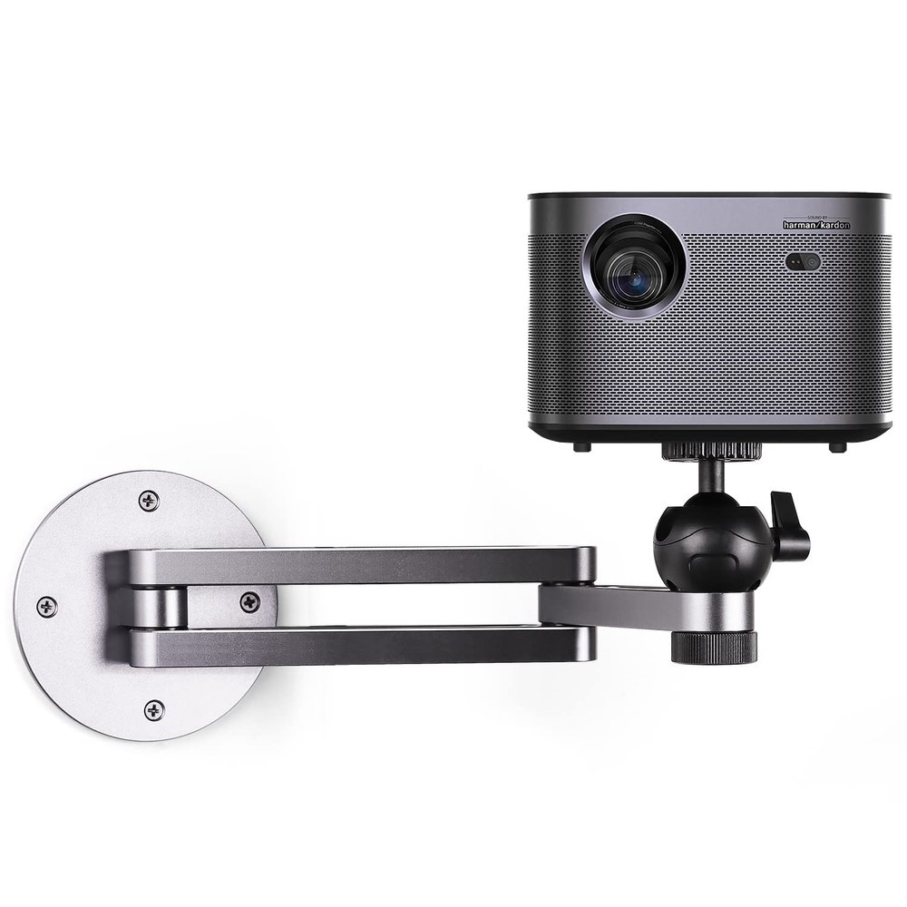 Blanou Foldable Projector Wall Mount Aluminum Alloy Adjustable Projector Stand Wall Mount for Projetctor Universal Porjector Mount Projectors Bracket with 360 Rotating