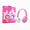 SHON Kids Wireless On-Ear Headphones - Pink Foldable Stereo with 3.5mm Jack, Wired Kids Headphones for Kids/Teen/Boy/Girl/Smartphone/School/Kindle/Airplane Travel/Airplane/Tablet(Pink) view 1