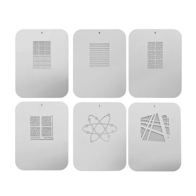 Andoer 6Pcs/Set Gobos Graphics Cards Blank Pattern Metal Plates for Optical Snoot Conical Focusing Capacitor Art Special Effects Beam of Light Photography Light Accessories