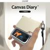 Araree AR24785GZFP3IV Galaxy Z Flip 4 Case, Notebook Type, Shoulder Strap Included, Canvas Diary (Impact Resistant, Hands Free, Neck Strap, Compatible with Galaxy Wireless Power Share), Ivory view 2