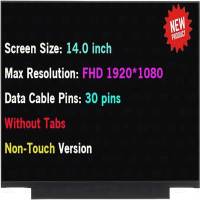 BTSELSS FHD 1920x1080 30 pin 60Hz LCD Display Panel N140HCA EAC N140HCA-EAC 14" Non-Touch Screen Replacement (Without Bracket)