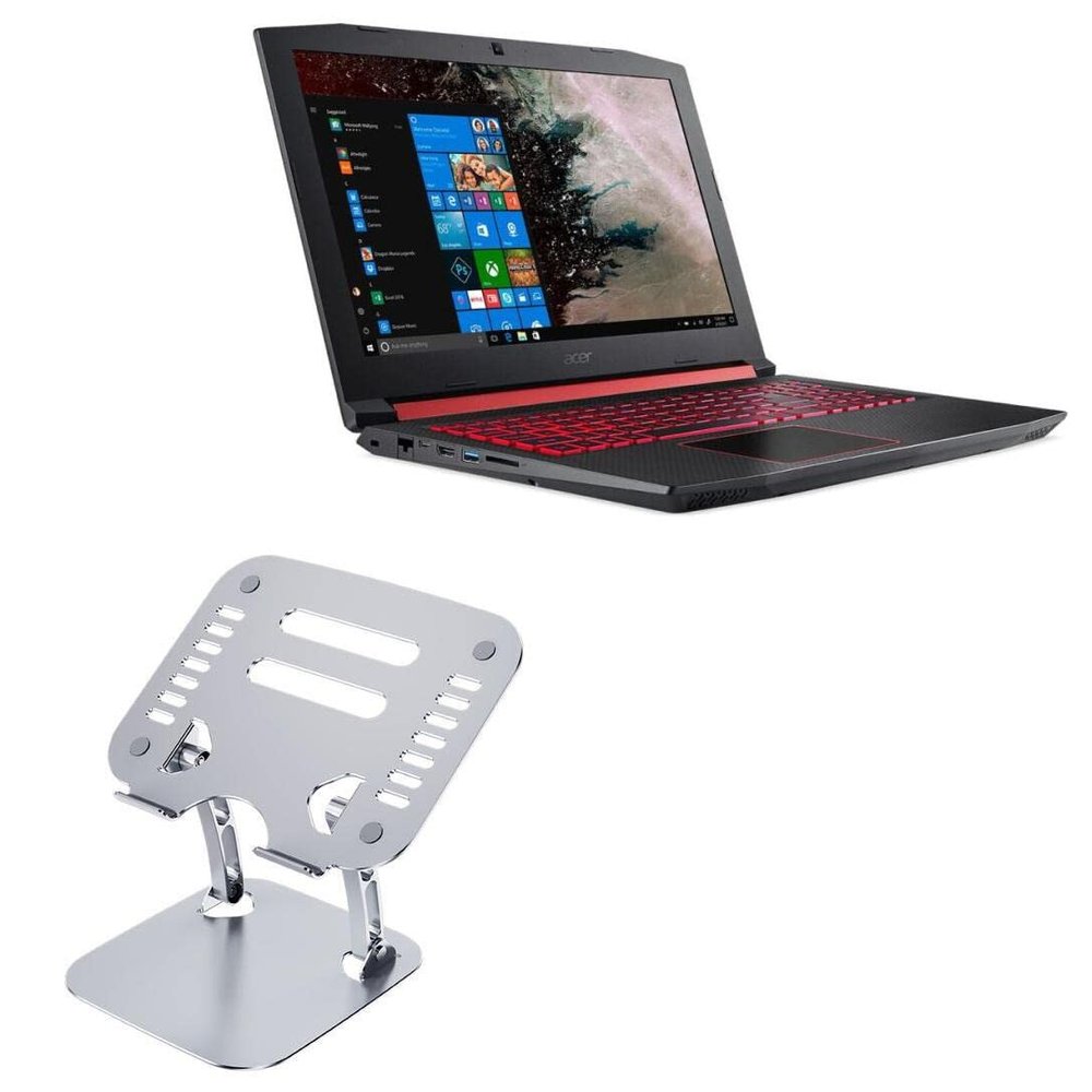 BoxWave Stand and Mount Compatible with Acer Nitro 5 (AN517-42) - Executive VersaView Laptop Stand, Ergonomic Adjustable Viewing Angle Metallic Riser - Metallic Silver