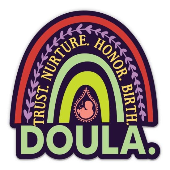 Trust Nurture Honor Birth Doula Sticker - 5" Laptop Sticker - Waterproof Vinyl for Car, Phone, Water Bottle - Doula Decal
