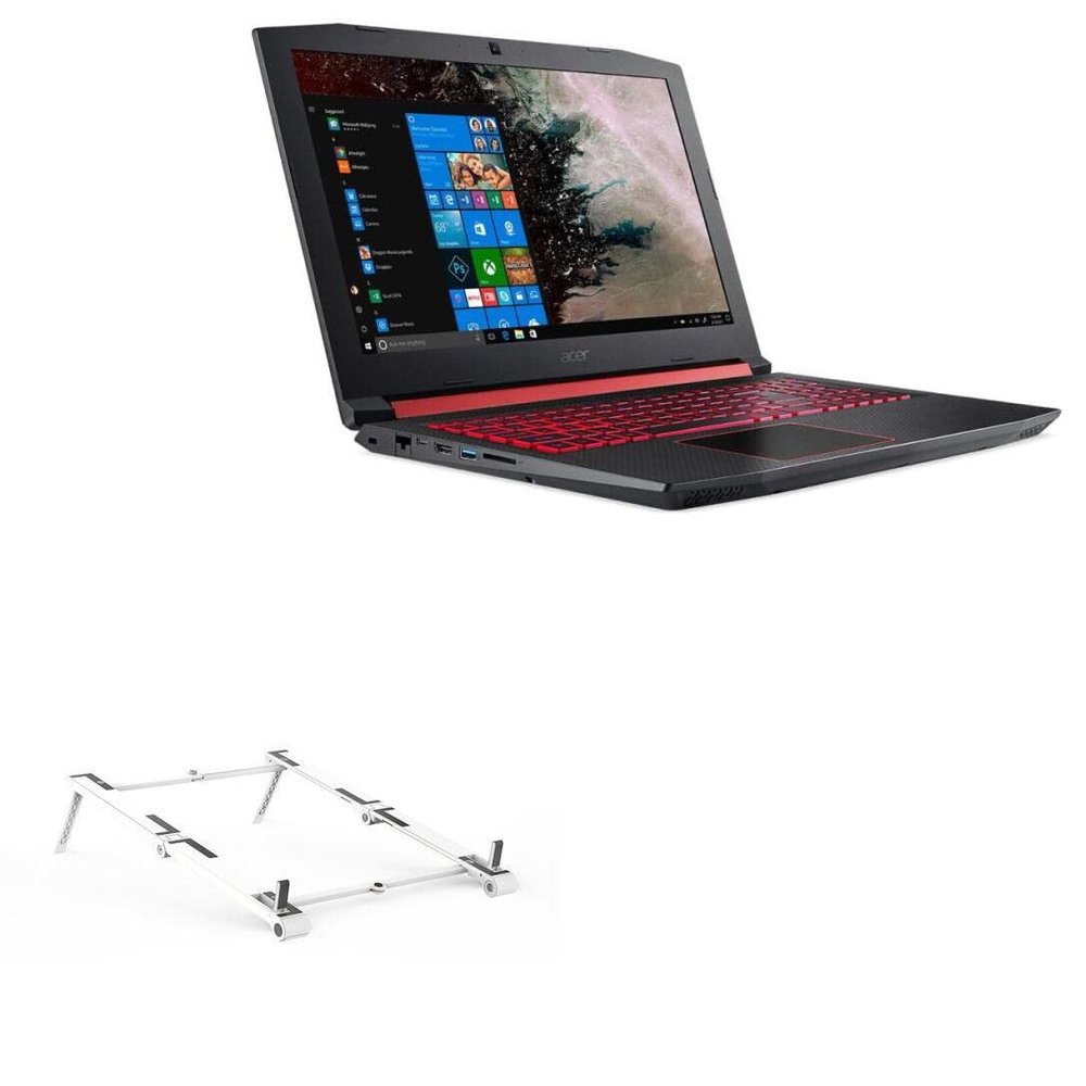 BoxWave Stand and Mount Compatible with Acer Nitro 5 (AN517-42) - Pocket Aluminum Stand 3-in-1, Portable Multi Angle Viewing Riser - Metallic Silver