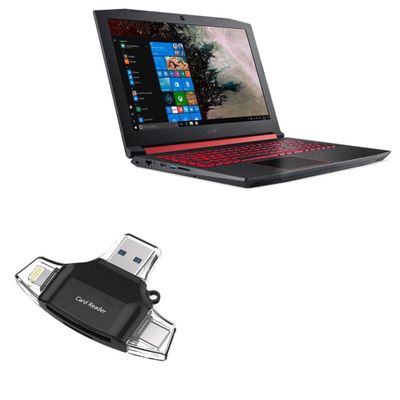 BoxWave Smart Gadget Compatible with Acer Nitro 5 (AN517-42) - AllReader SD Card Reader, microSD Card Reader SD Compact USB - Jet Black