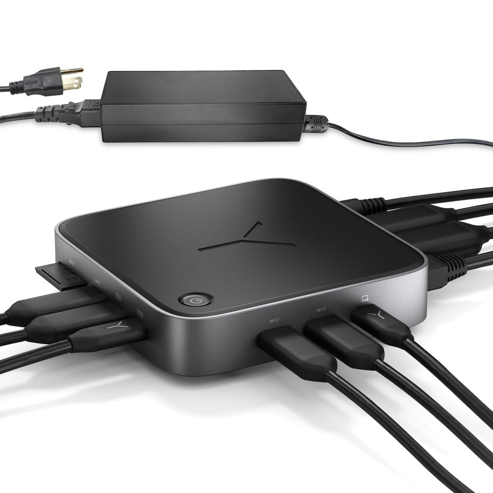 Brydge Stone CORE Powered Charging Docking Station 10 Ports, 100W PD, Dual Monitor Docking Station, 4K60Hz, 8K HDMI, SD 4.0, USB-A & USB-C, Ethernet Windows & MacOS Compatible Laptop
