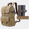NICHANGHUA Photography Retro Waterproof Batik Canvas Backpack with Data Interface Port Fit 15.6inch Laptop Men Camera Bag Carry Case Compatible with Nikon DSLR (Color : Green) view 3