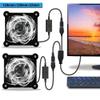 NewHail 2Pack Quiet 120mm USB Fan Dual-Ball Bearings, USB Fan 5V, with L/M/H 3-Degree Speed Controller High Airflow Cooling Fan for Router Modem Receiver DVR PlayStation Xbox TV Box view 2