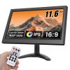 Hikity 11.6 Inch Small HDMI Monitor 1920x1080P Portable CCTV Monitors with BNC, AVI, VGA, HDMI Input Cable, Remote Control, Built-in Speakers, for PC, CCTV, Security Camera, Raspberry Pi, X-Box view 1