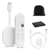 Google Chromecast with Google TV - Streaming Entertainment with Voice Search - Watch Movies, Shows, and Live TV in 4K HDR Streaming Media Player - Includes Pouch and Cleaning Cloth - Snow view 1