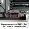 LINKUP - USB 3.2 Gen 2 (USB 3.1) Internal Adapter 20-Pin Motherboard Header Male to Female 10Gbps for PC USB-A Ports - Straight Type - Black 24cm view 4