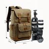 NICHANGHUA Camera Bag Canvas Batik Waterproof Photography Outdoor Wear-Resistant Large Photo Camera Compatible with Fujifilm Compatible with Nikon Compatible with Sony Backpack (Color : Khaki) view 3