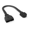 LINKUP - USB 3.2 Gen 2 (USB 3.1) Internal Adapter 20-Pin Motherboard Header Male to Female 10Gbps for PC USB-A Ports - Left Angle Type - Black 24cm view 1