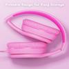 NIVAVA Wired Headphones with Microphone, K16 On-Ear Headphones for Kids with 3.5MM Jack, Foldable Stereo Bass Headphone for Teens School Amazon Kindle, Fire, Chromebook, Tablet (Pink Red) view 4