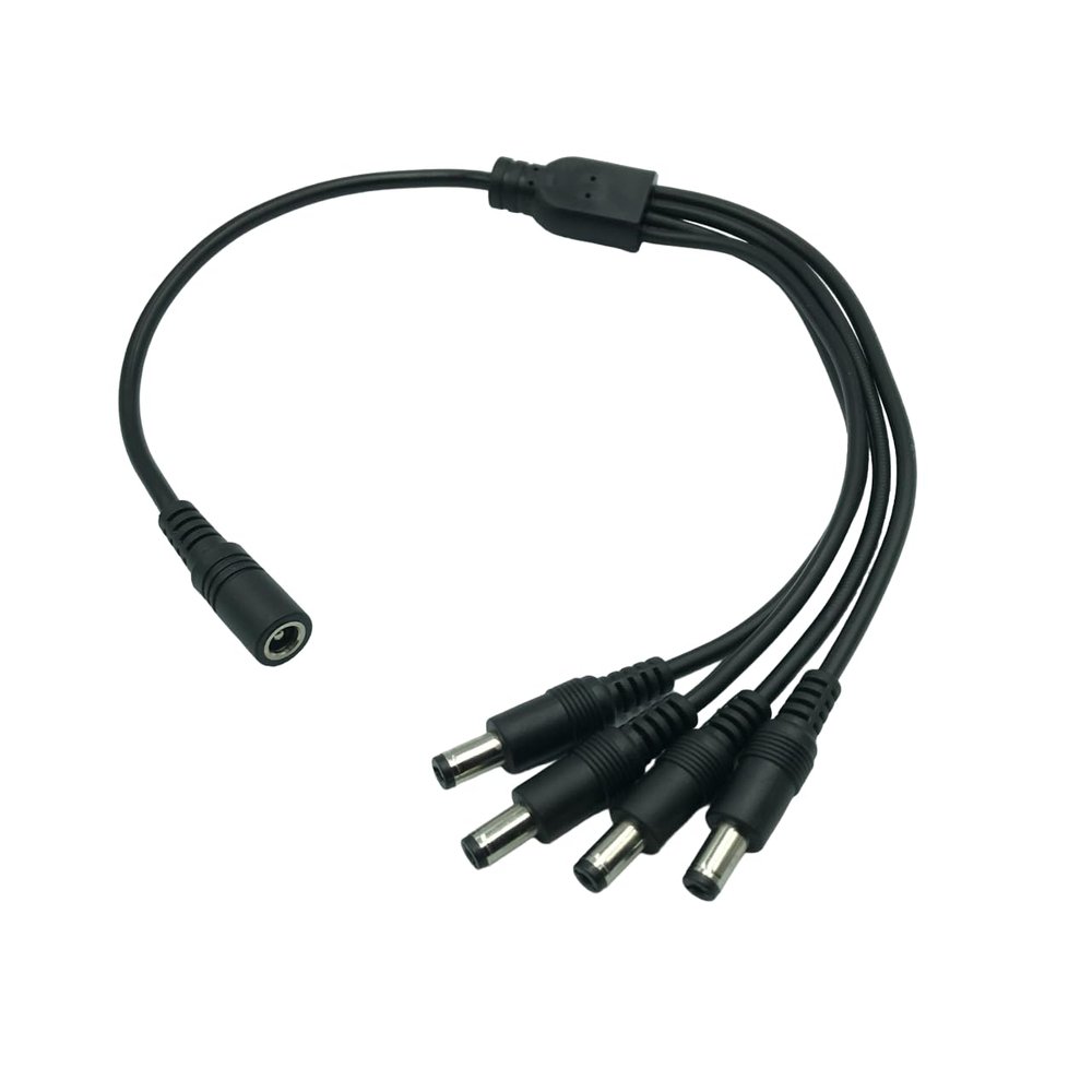 DC Splitter Cable 12V DC Components Sends DC Power to Multiple Electronics from One Source with Standard Barrel Connections Perfect for CCTV and LED Strip Lights.(3 PCS/Pack) (1 Female to 4 Male)