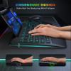 Wireless Keyboard and Mouse Backlits, Wrist Rest, LED Mouse, Rechargeable Ergonomic Keyboard with Phone Holder, Silent Light Up Combo for Computer, Mac, PC, Laptop, Chromebook (Black) view 3