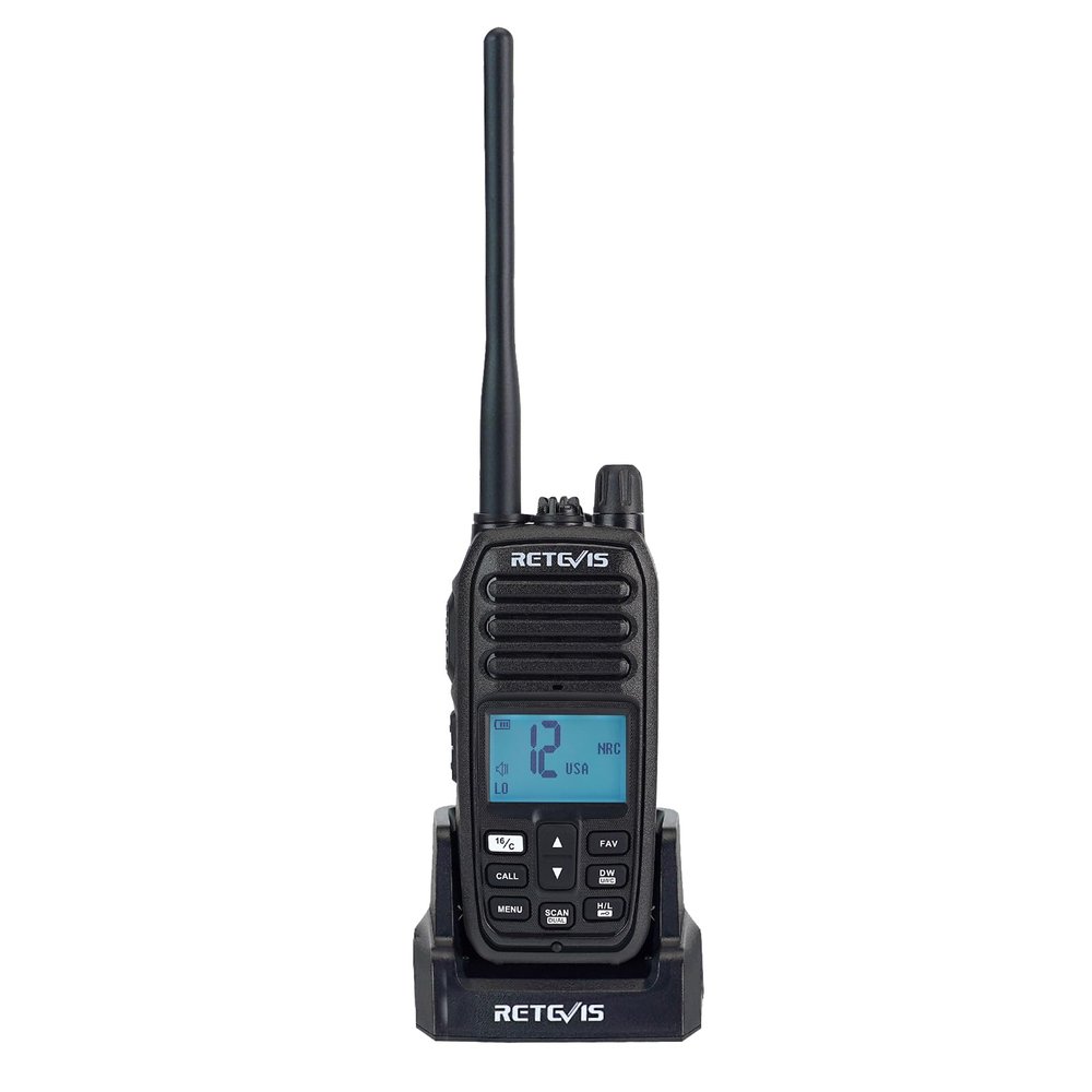 Retevis RM21 Handheld Marine Radio,IP67 Waterproof Floating Two Way Radio,Noise Cancelling Mic,1800mAh,Backlit LCD Display Maritime Radio,NOAA,International Channels,Boat Radio for Fishing(1Pack)