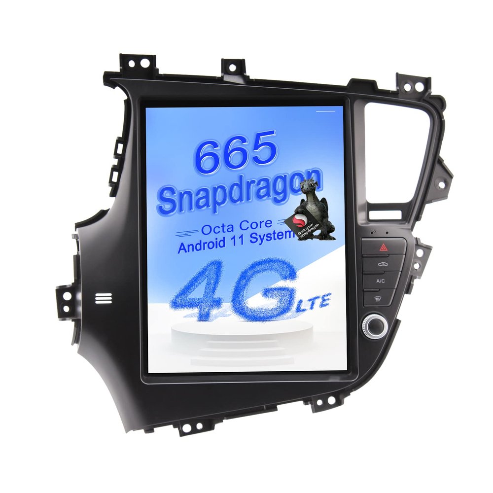 ZWNAV Qualcomm Android 11 Car Radio Upgrade for Kia Optima K5 2009-2015 Stereo Replacement Tesla Style Touch Screen Unit Audio Multimedia Player GPS Navigation