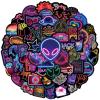 100Pcs Cool Neon Light Stickers for Kids Teens Adults, Trendy Graffiti Waterproof Vinyl Neon Stickers Pack for Water Bottle, Guitar Skateboard, Luggage, Phone view 1