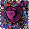 100Pcs Cool Neon Light Stickers for Kids Teens Adults, Trendy Graffiti Waterproof Vinyl Neon Stickers Pack for Water Bottle, Guitar Skateboard, Luggage, Phone view 3