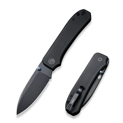 WeKnife Big Banter Pocket Knife for EDC,Ben Petersen Folding Knife with 3.69CPM 20CV Blade G10 Handle,Titanium Thumb Stud Opener WE21045-1 (Black)